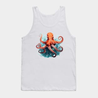 Orange Octopus Tank Top